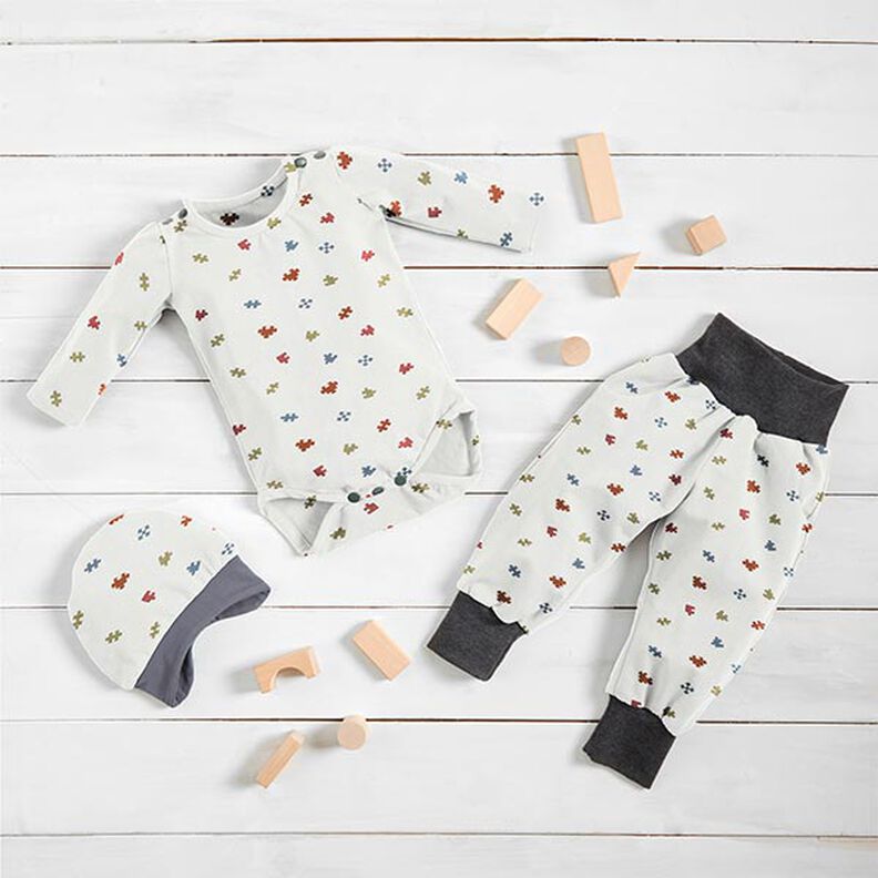 Cotton Jersey puzzle pieces – offwhite,  image number 7