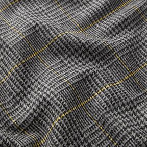 Glen Plaid Wool Fabric – dark grey/yellow, 