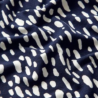 Viscose jersey, droplet dots – navy blue/white, 