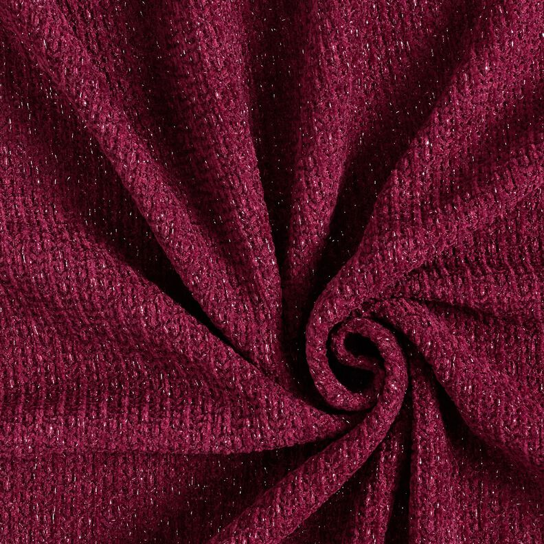 Chenille Knit Jacquard Glitter – burgundy/metallic silver,  image number 1