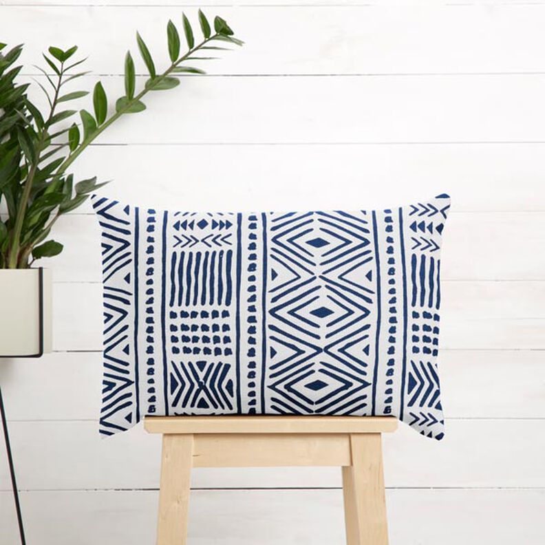 Canvas Decor Fabric Ethnic – navy blue/white,  image number 5