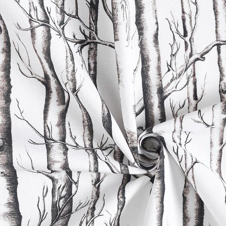 Decor Fabric Half Panama tree trunks – offwhite,  image number 3