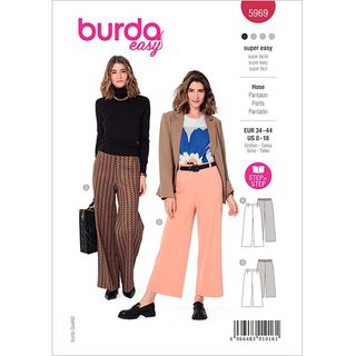 Trousers back elastic eyelet | Burda 5969 | 34-44, 