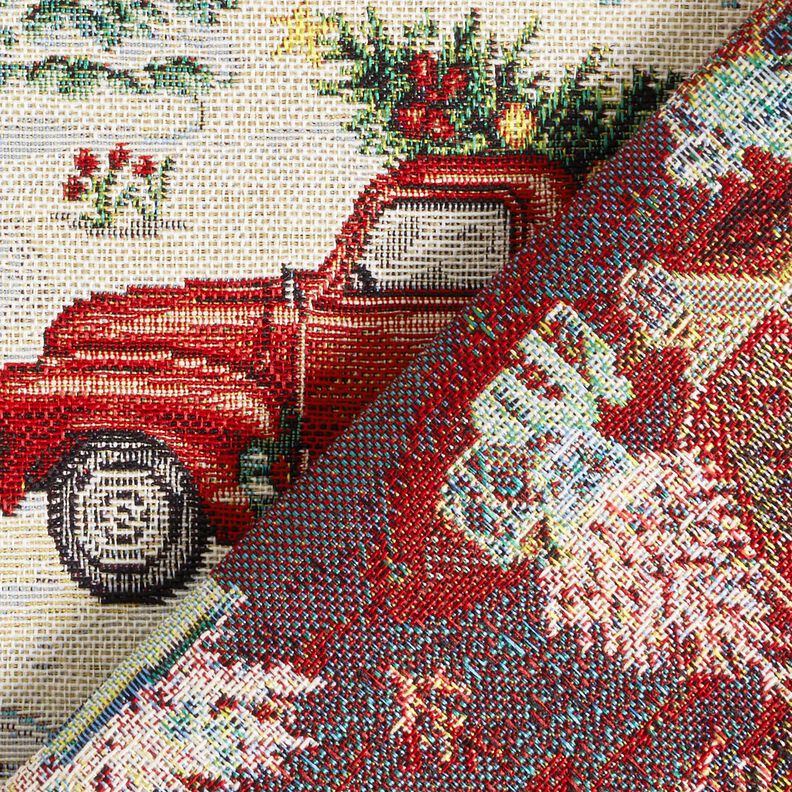 Decor Fabric Tapestry Fabric Christmas gnomes – light beige/red, image number 4
