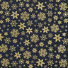 Cotton Poplin Snow Crystals – midnight blue/gold,  thumbnail number 1