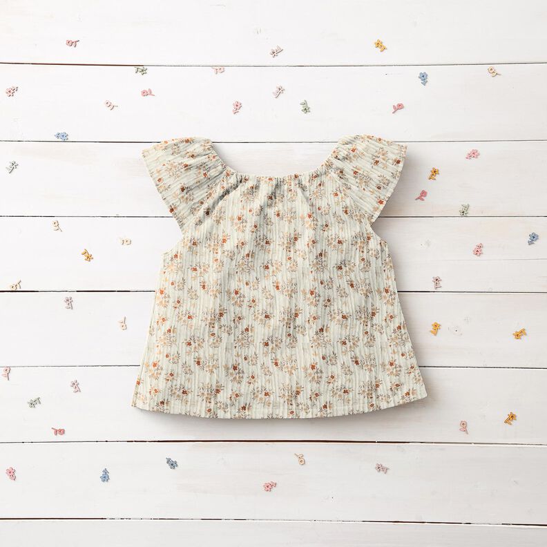 Double Gauze/Muslin little flowers – offwhite,  image number 5