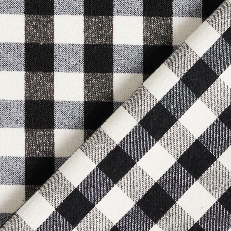 Stretch trouser fabric Vichy check – black/white,  image number 4