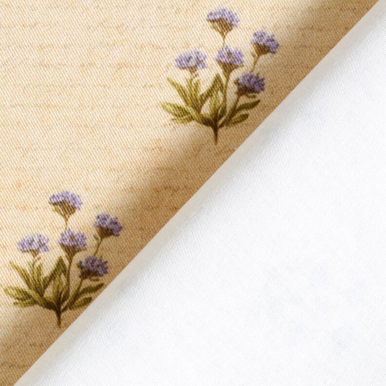 Decor Fabric Cotton Twill flowers and writing  – beige,  image number 4