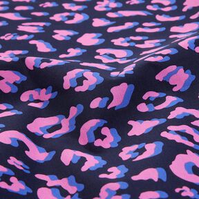 Coated Cotton abstract Leo | Poppy Fabrics – midnight blue/pink, 