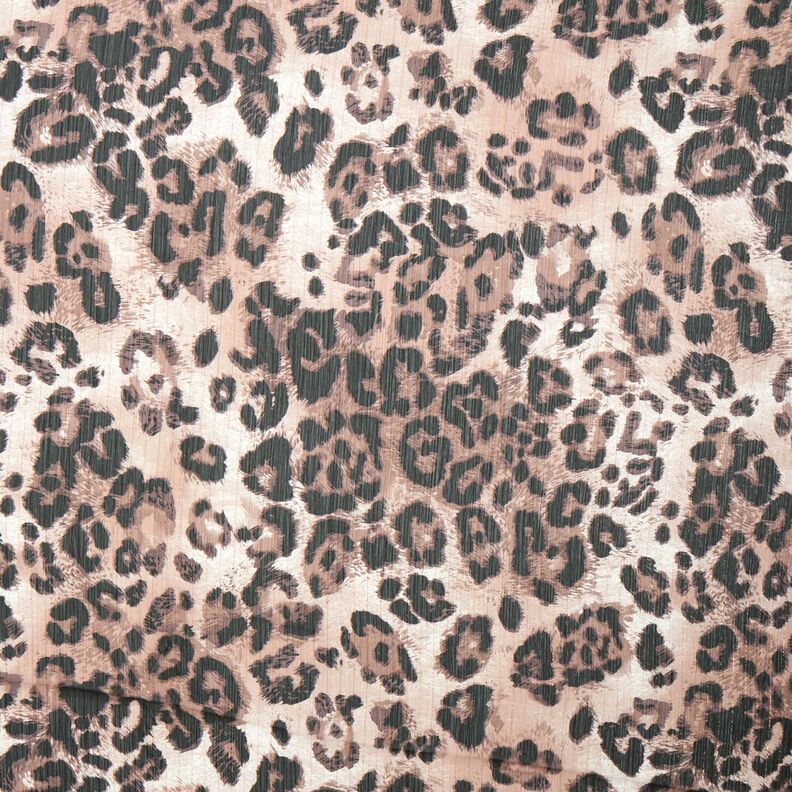 leopard print & lurex stripes chiffon – beige/black,  image number 1