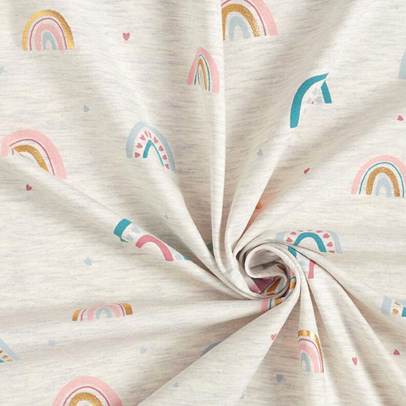 Cotton Jersey Rainbows Foil Print – natural/light grey,  image number 4