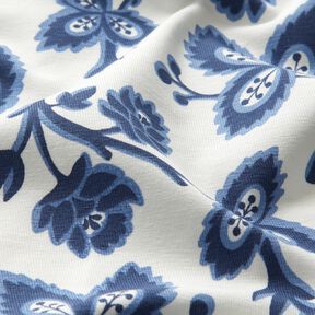 Cotton Jersey Hop tendrils – denim blue/white, 