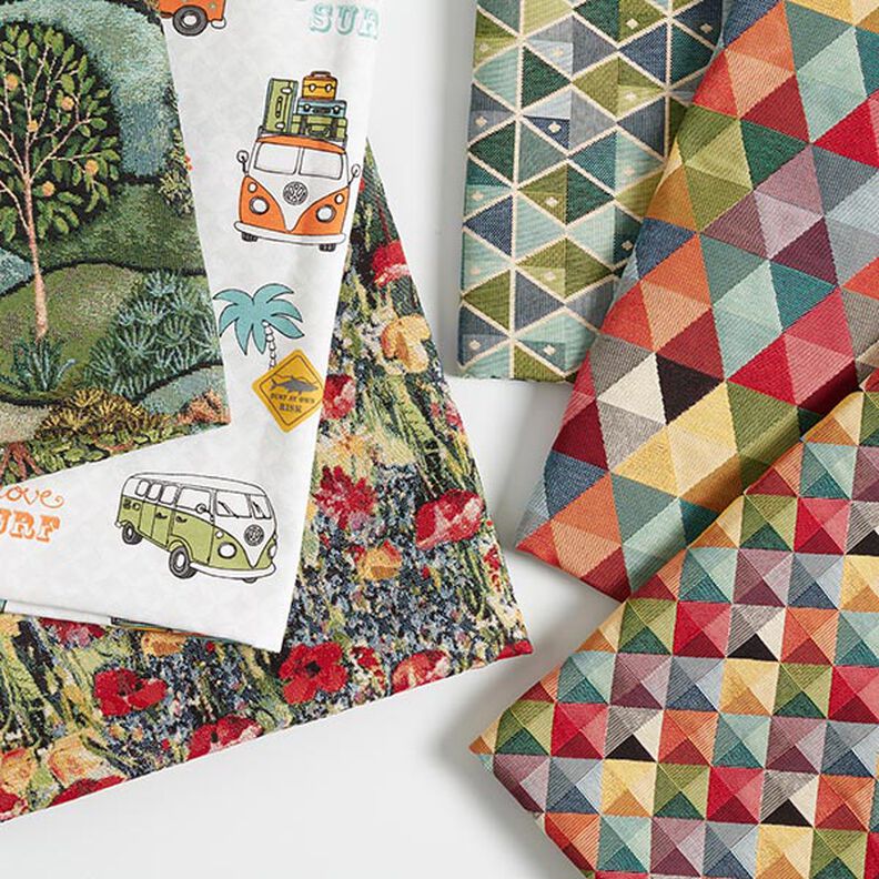 Decor Fabric Tapestry Fabric Colourful Retro Rhombuses, image number 5