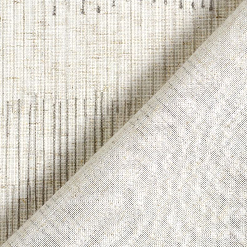 Curtain Fabric Linen Blend Irregular Stripes – grey/natural, image number 4