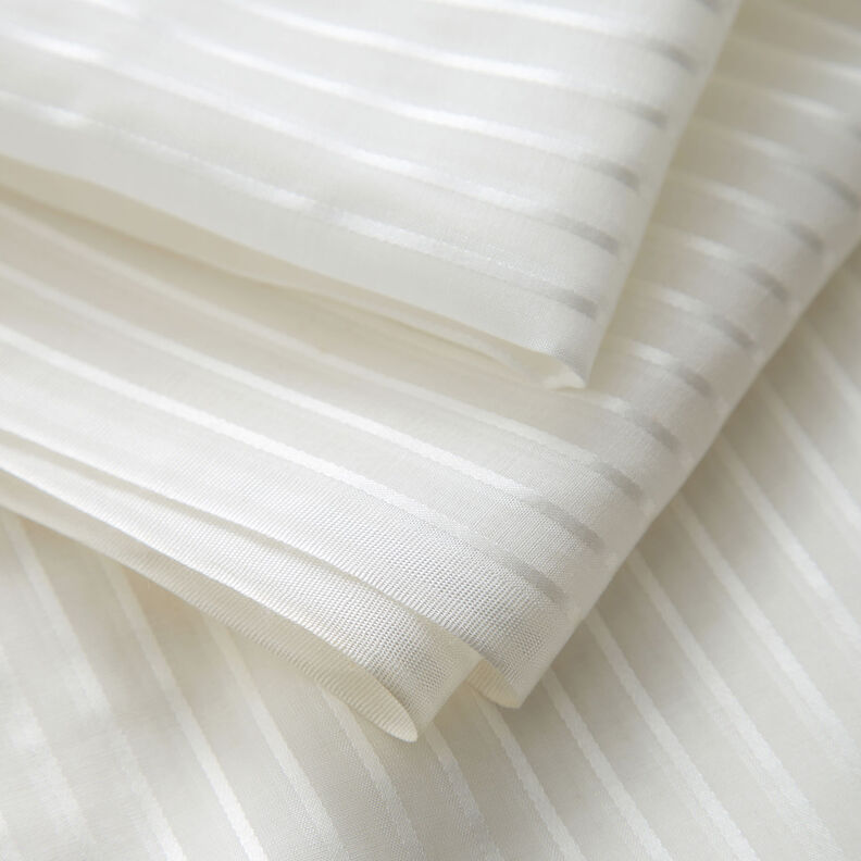 Satin stripes voile silk blend – white,  image number 4