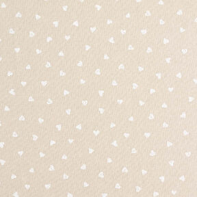 Decor Fabric Half Panama little hearts – white/natural, 