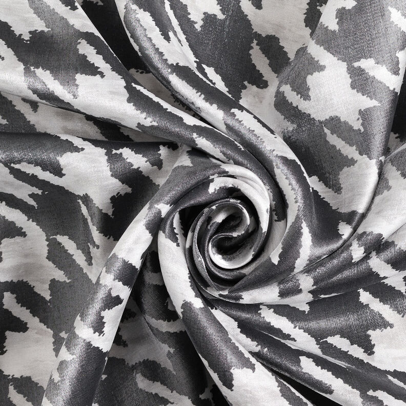 Houndstooth metallic shiny metallic viscose blend – black/white,  image number 4