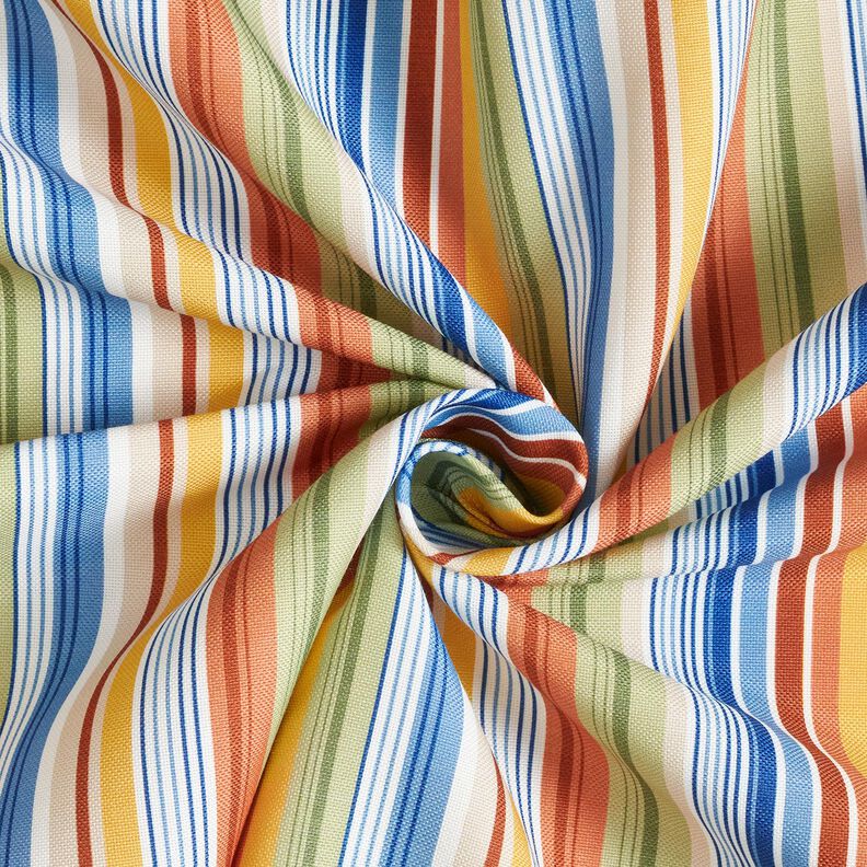 Tablecloth fabric Fine Stripes – white/blue,  image number 4