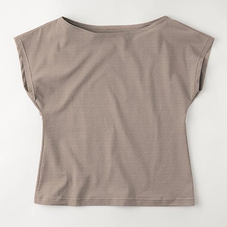 Medium Cotton Jersey Plain – dark taupe,  image number 8