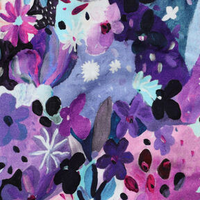 Sweatshirt Fabric Settle Petal Digital Print | Nerida Hansen – ice blue/lilac, 