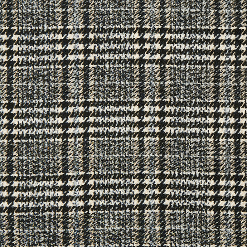 Glen Plaid Coating Fabric – offwhite/black,  image number 1