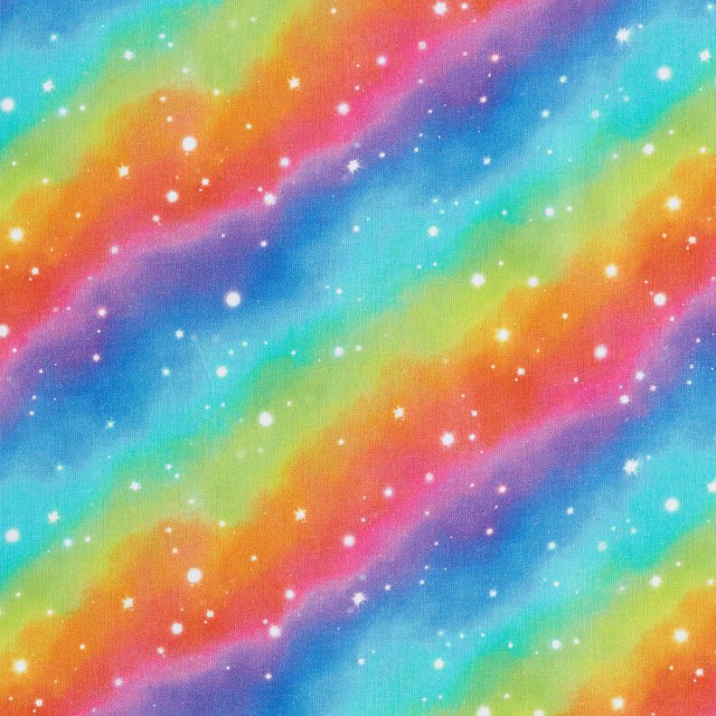Cotton Poplin Rainbow stardust Digital Print – royal blue/colour mix,  image number 1