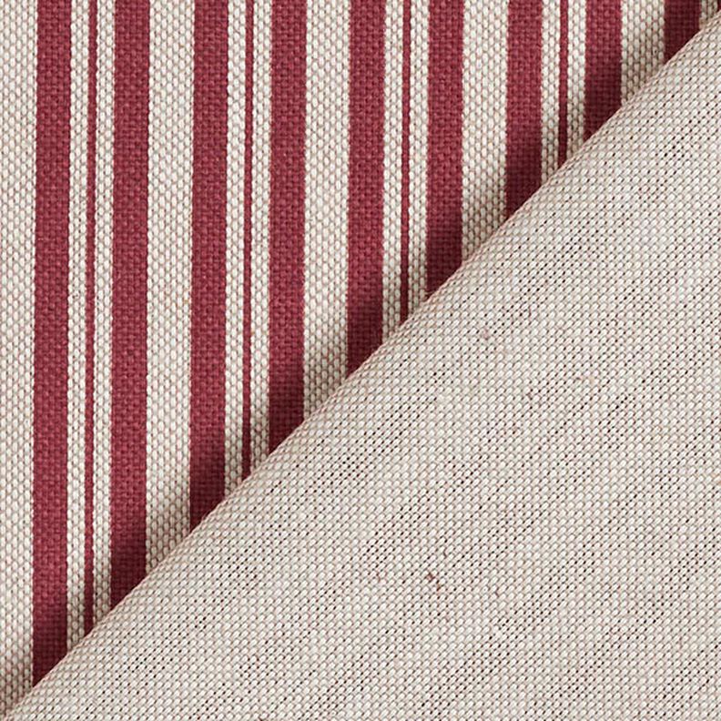 Decor Fabric Half Panama Fine Stripes – burgundy/natural,  image number 4