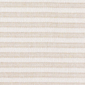 Grid structure horizontal stripes cotton fabric &ndash; beige/white, 