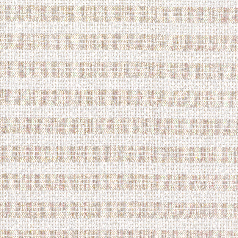 Grid structure horizontal stripes cotton fabric – beige/white, image number 1