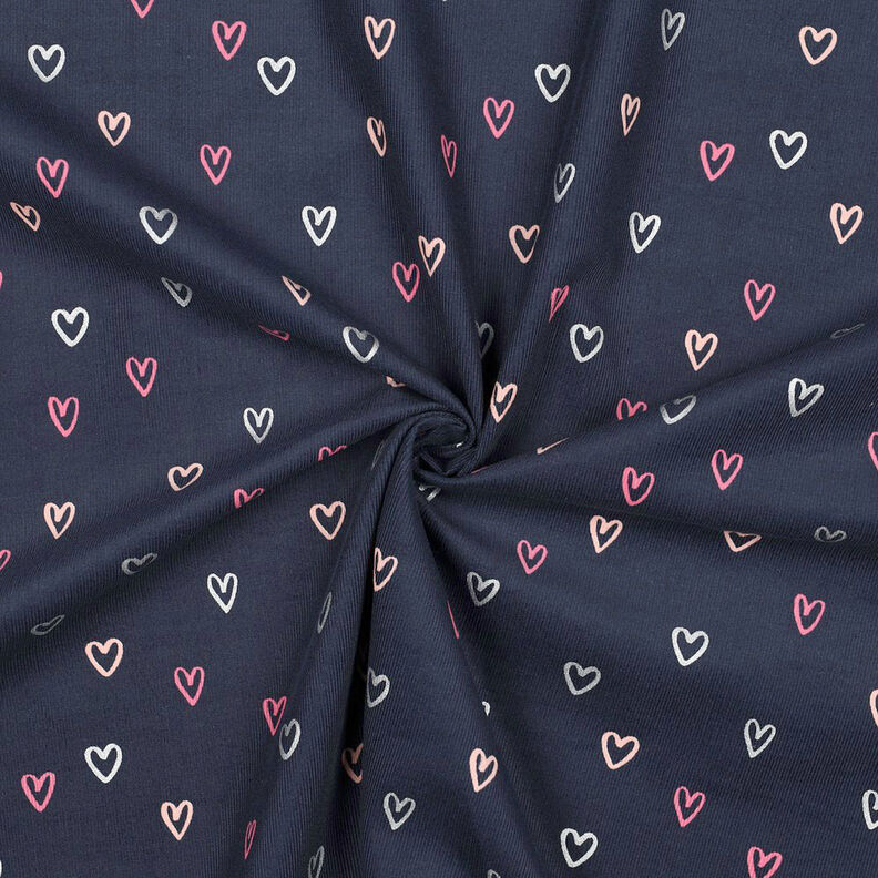 Baby Cord Hearts Foil Print | by Poppy – midnight blue/silver,  image number 3