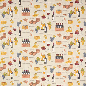 Decorative half Panama fabric Wine – natural, 