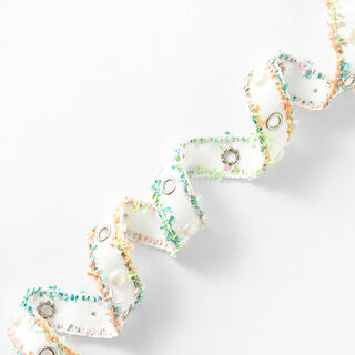 Webbing Eyelets and Beads [25 mm] – white/neon green, 