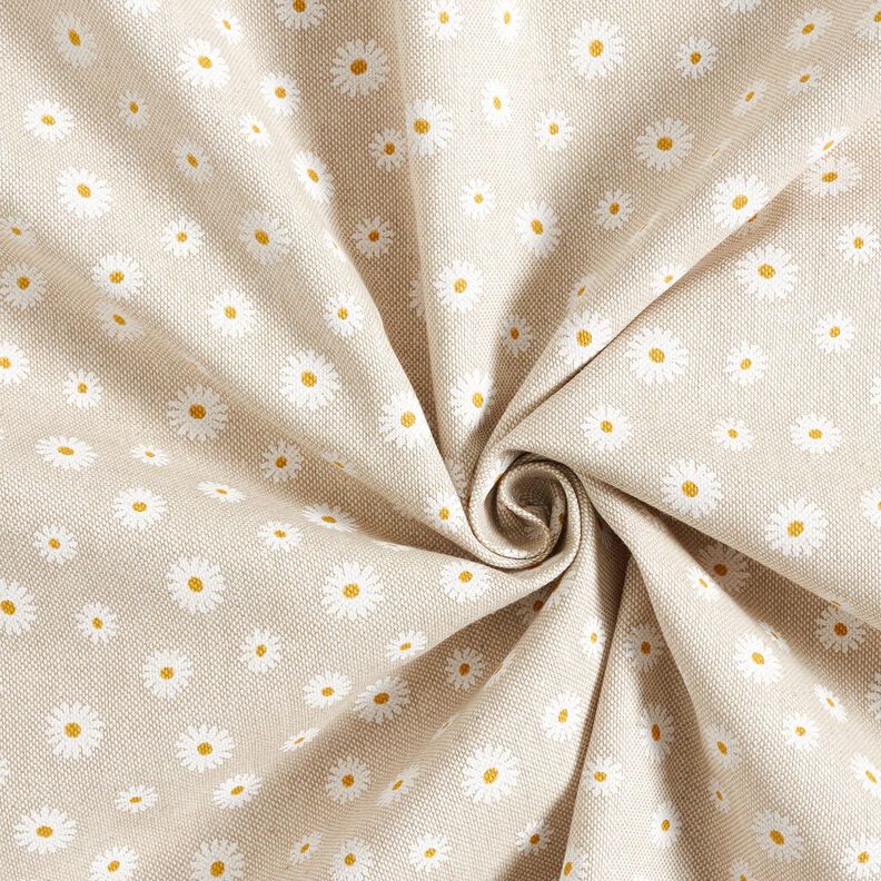 Decor Fabric Half Panama small flowers – natural/white,  image number 3