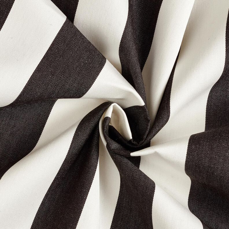 Outdoor Fabric Canvas Block Stripes – black/ivory,  image number 3