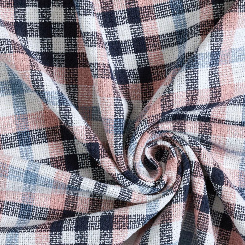Coat Fabric Cotton Blend small check – dusky pink/white,  image number 3