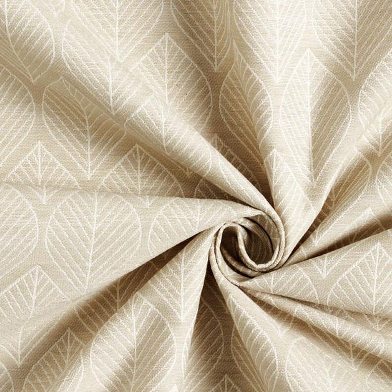 Decor Fabric Jacquard Leaves – beige,  image number 5