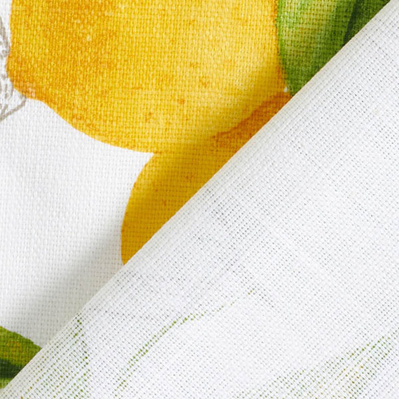 Decor Fabric Panama lemons – white/lemon yellow,  image number 4