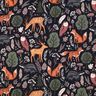 Brushed Sweatshirt Fabric animals in the wood Digital Print | Poppy Fabrics – midnight blue,  thumbnail number 1