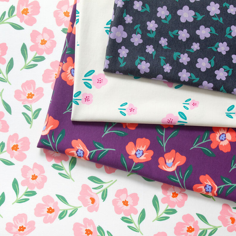 Sweatshirt Fabric Flowers | by Poppy – anthracite/mauve,  image number 5