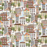 Decor Fabric Half Panama Little town – offwhite/olive,  thumbnail number 1