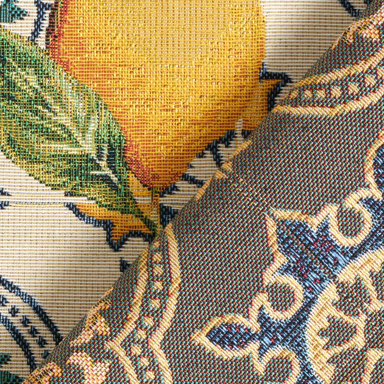 Decor Fabric Tapestry Fabric lemon tiles – natural/lemon yellow,  image number 4