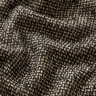 Loose wool blend fabric – black/beige, 