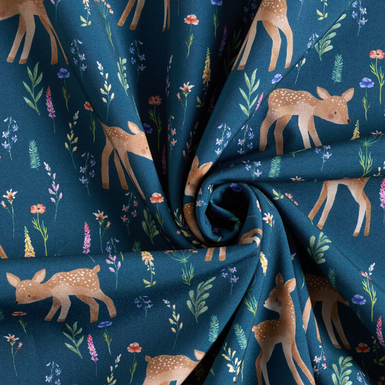 Softshell Fawn in the meadow Digital Print – navy blue,  image number 3