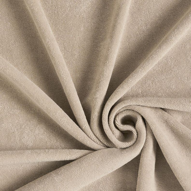 Towelling Fabric Stretch Plain – light beige,  image number 1