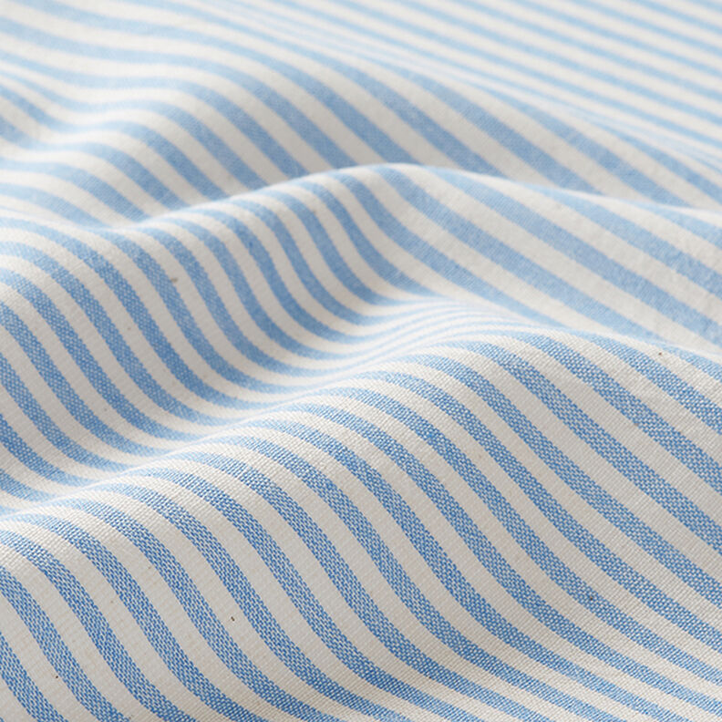 Cotton Viscose Blend stripes – light blue/offwhite,  image number 2