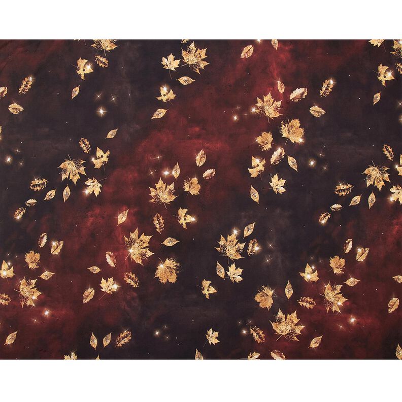 French terry golden autumn | Glitzerpüppi – burgundy/gold, image number 5