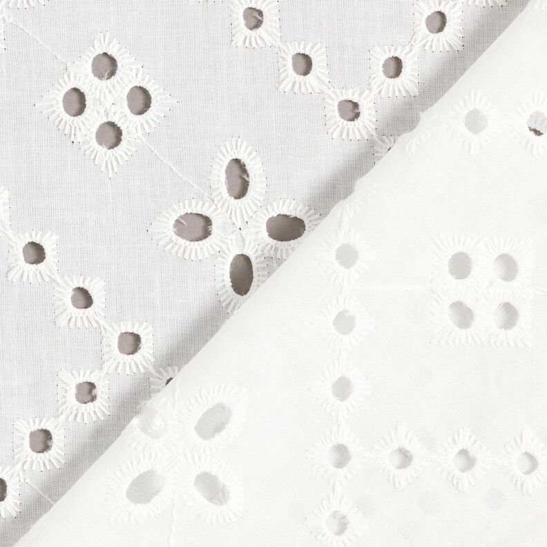 Broderie anglaise cotton fabric – white,  image number 4