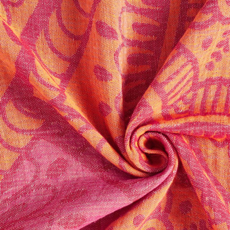 Beachwear hammam towel jacquard ornaments – red/peach orange,  image number 3