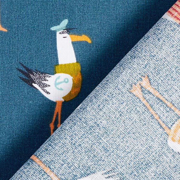 Cotton cretonne seagulls – navy blue,  image number 4