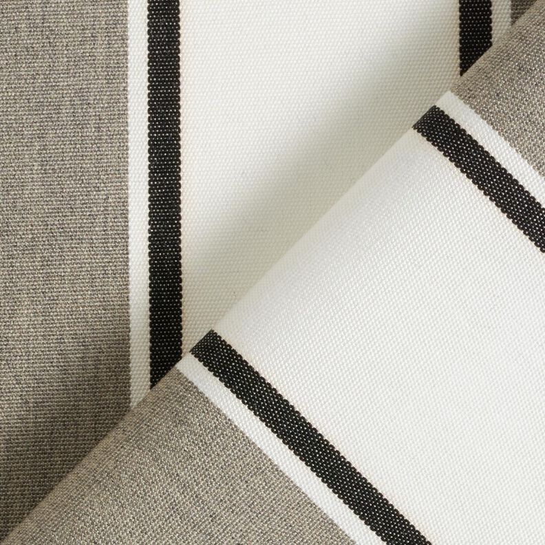 Outdoor Fabric Canvas Mixed stripes – white/grey | Remnant 50cm, image number 4
